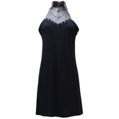 Vintage Paco Rabanne stunning leather and knit mini dress