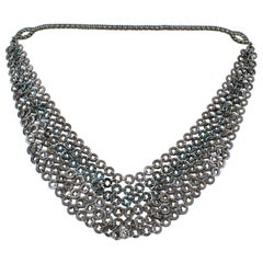 Collana A Link in stile Paco Rabanne, drappeggio futuristico, A Space Age
