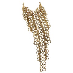 Paco Rabanne Collier à maillons de draperie futuriste massive de style
