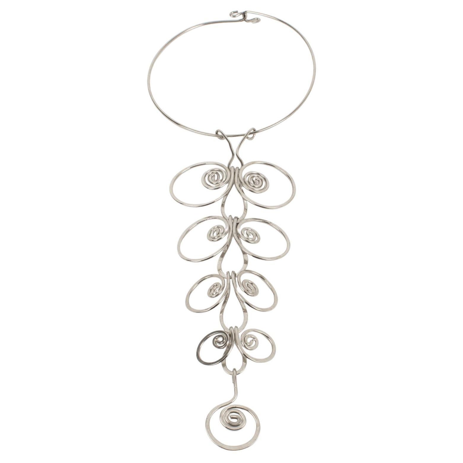 Collar de alambre cromado Paco Rabanne Style Space Age