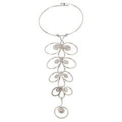 Collar de alambre cromado Paco Rabanne Style Space Age