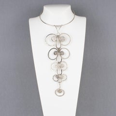 Paco Rabanne Style Space Age Chrome Wire Necklace