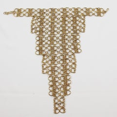 Paco Rabanne Style Massive Futuristic Drapery Link Necklace