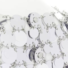 PACO RABANNE The Iconic silver metallic disc short sleeves paillettes top M