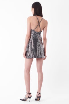Paco Rabanne  Mini robe vintage des années 1990 A Silver