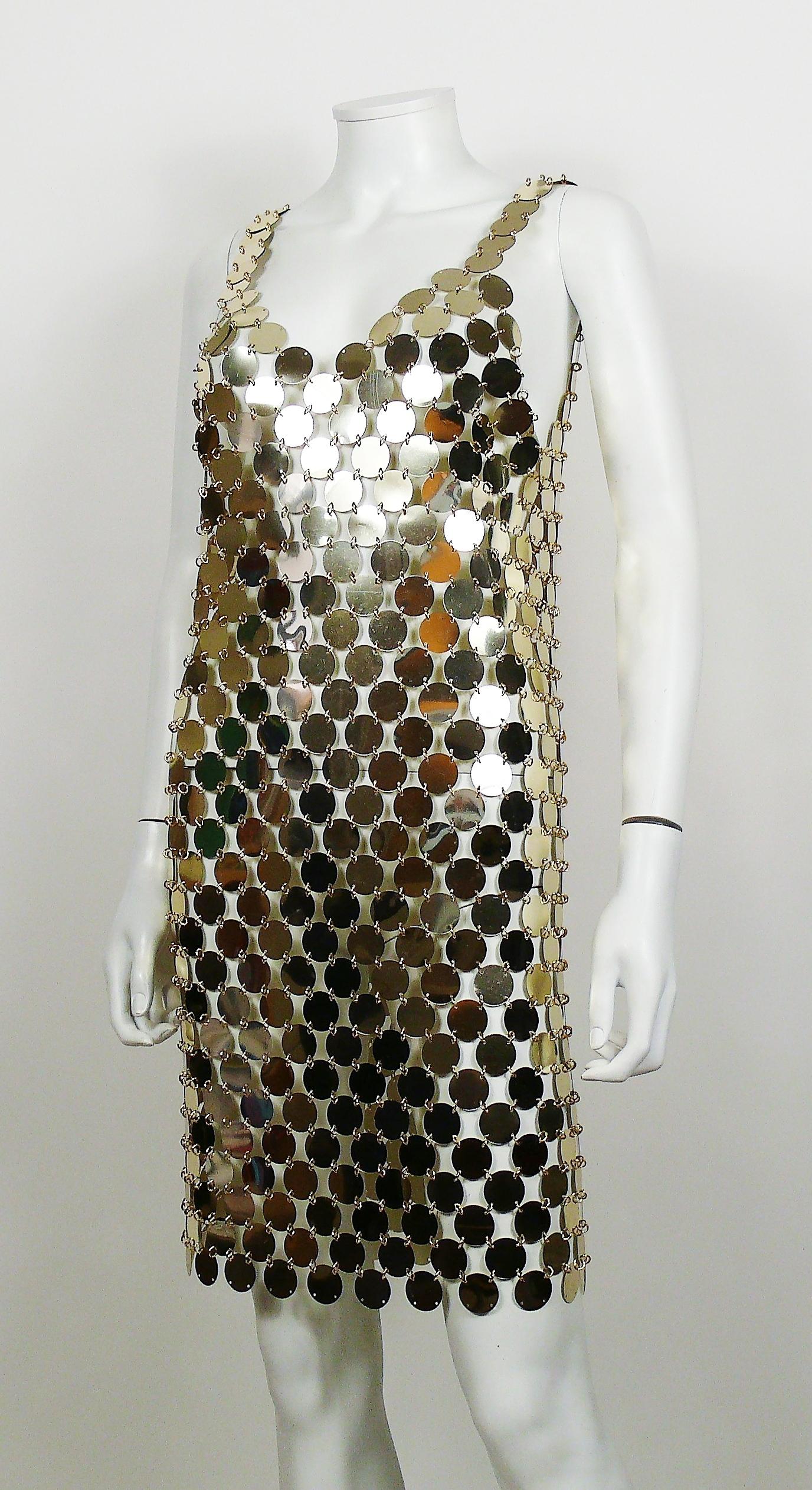 Paco Rabanne Vintage 1996 Gold Rhodoid Disc Do It Yourself Dress 5