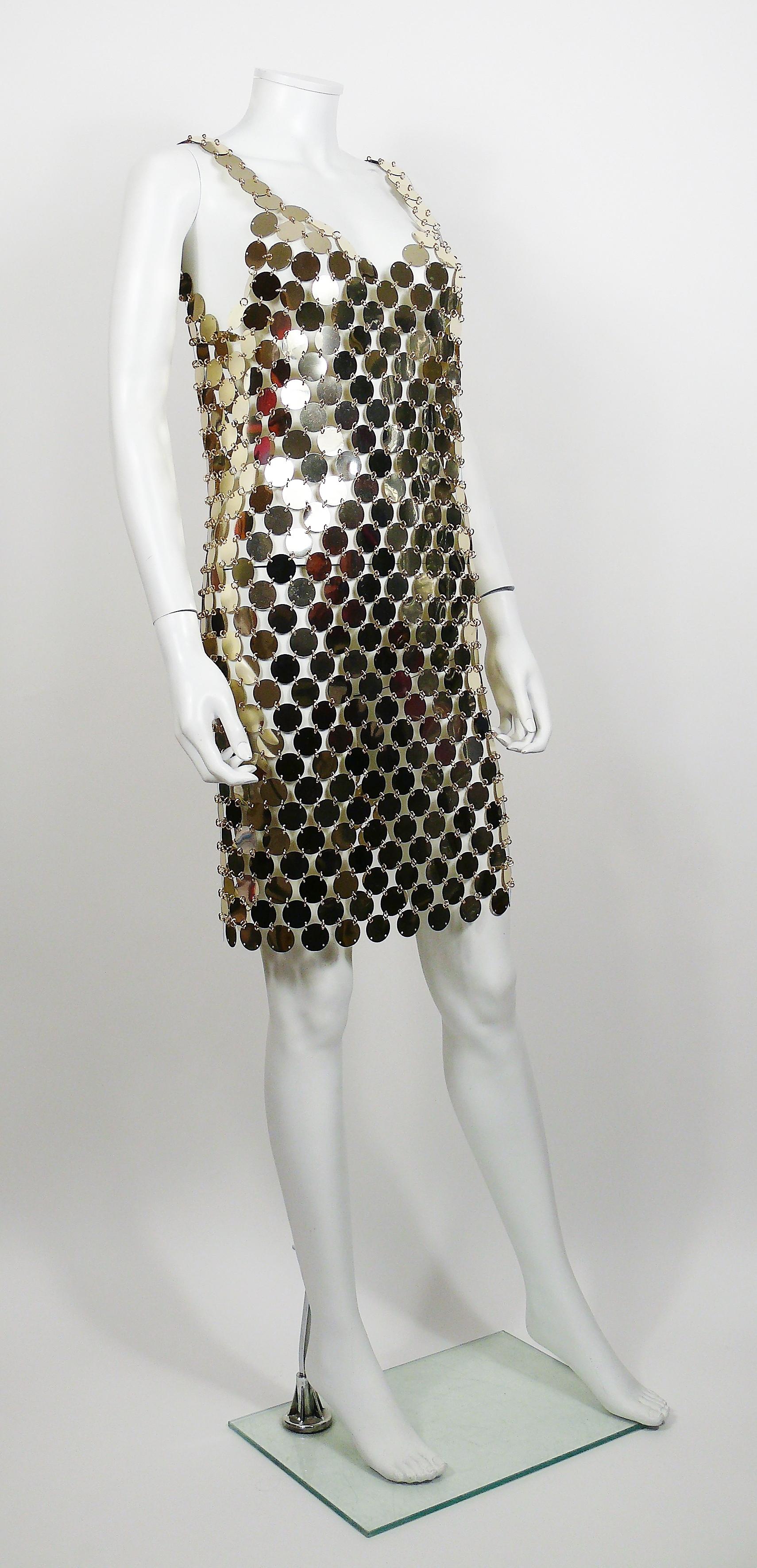 Paco Rabanne Vintage 1996 Gold Rhodoid Disc Do It Yourself Dress 1