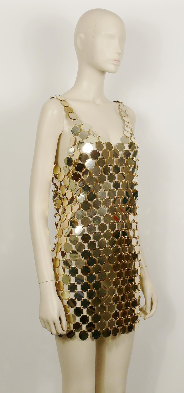 Paco Rabanne Vintage 1996 Gold Rhodoid Disc Do It Yourself Mini Dress ...