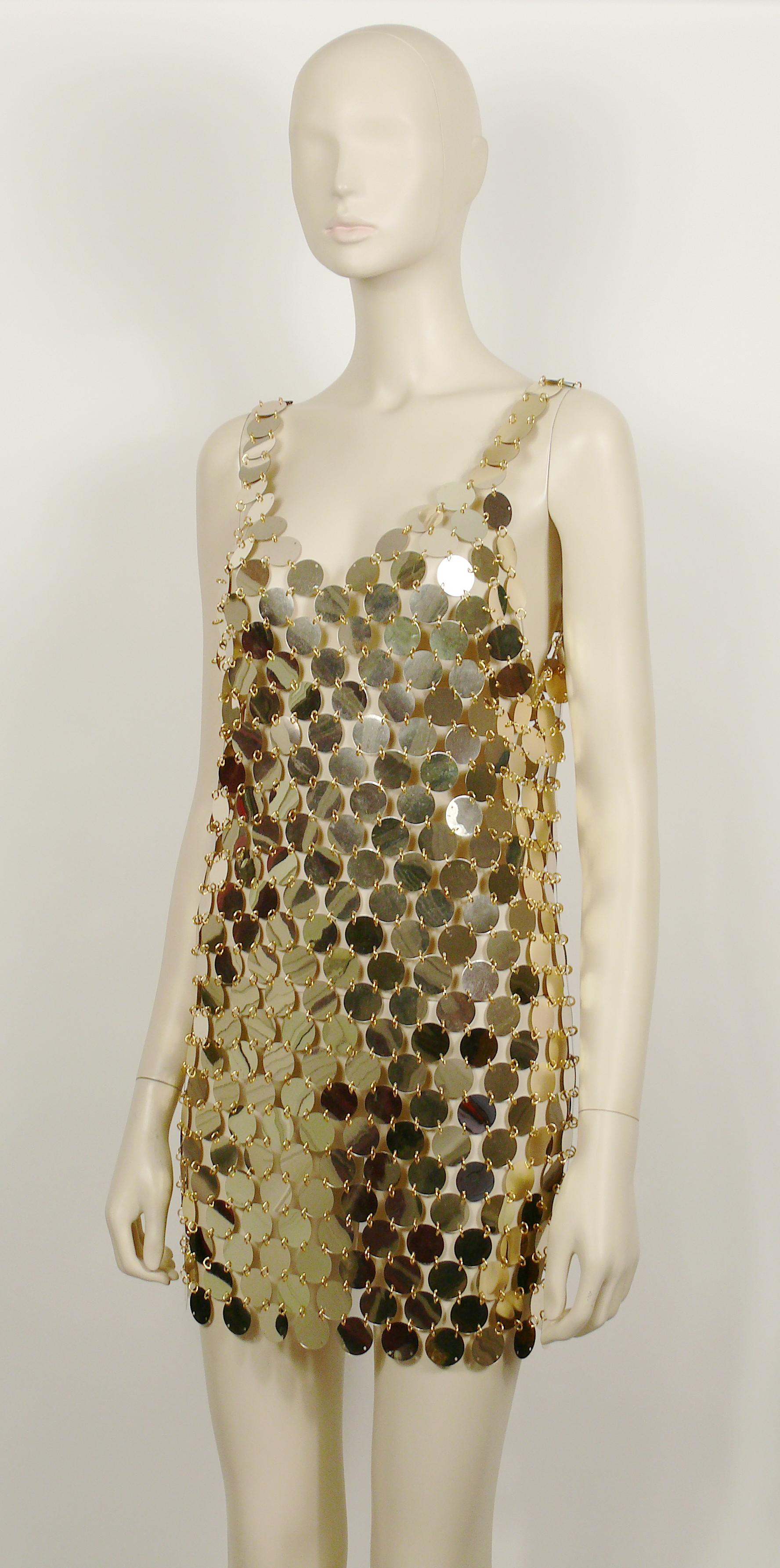 Paco Rabanne Vintage 1996 Gold Rhodoid Disc Do It Yourself Mini Dress ...