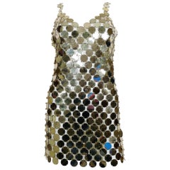 Paco Rabanne Vintage 1996 Gold Rhodoid Disc Do It Yourself Mini Dress