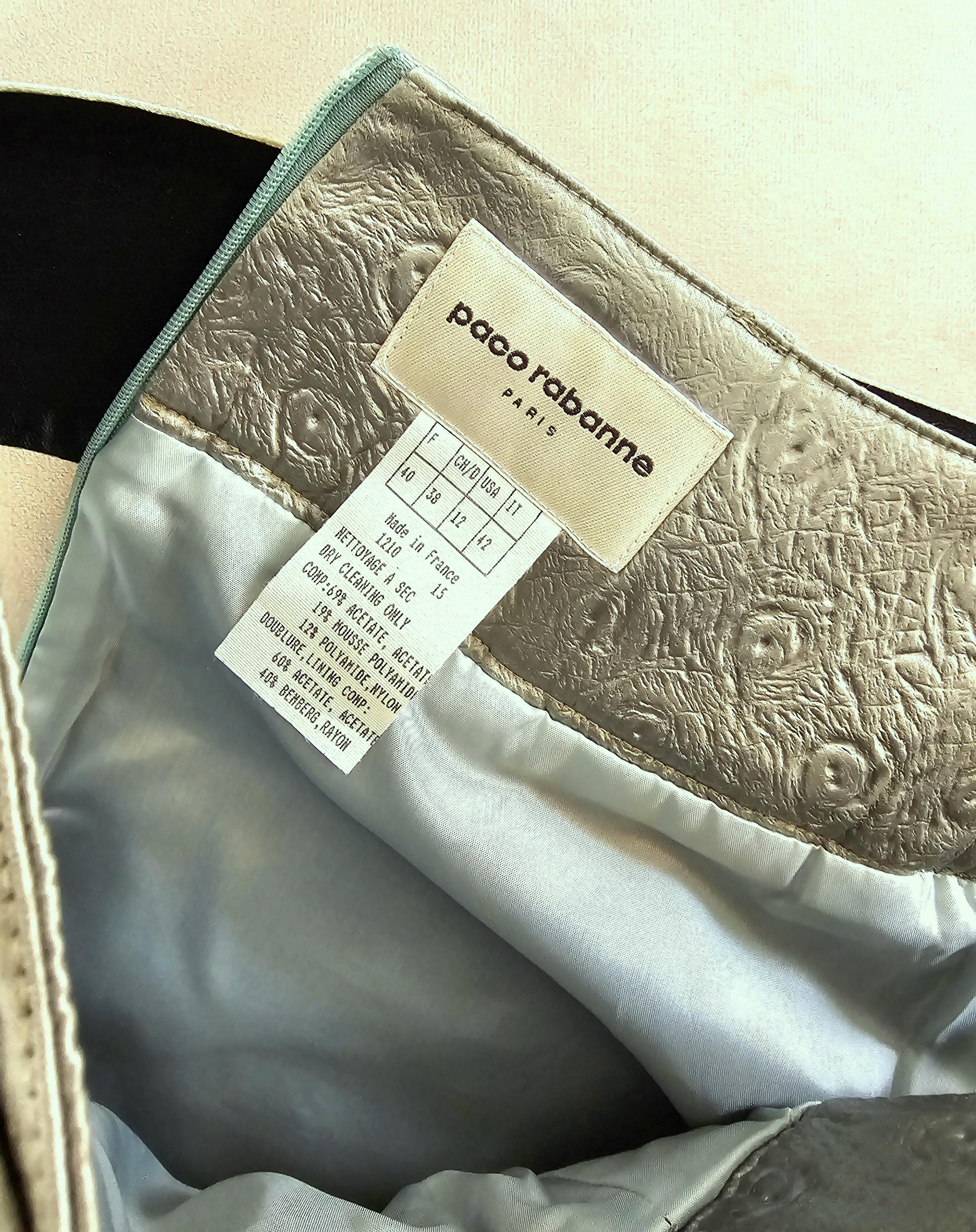 Paco Rabanne Vintage 90s Rare Floral Mini Skirt with Belt For Sale 2