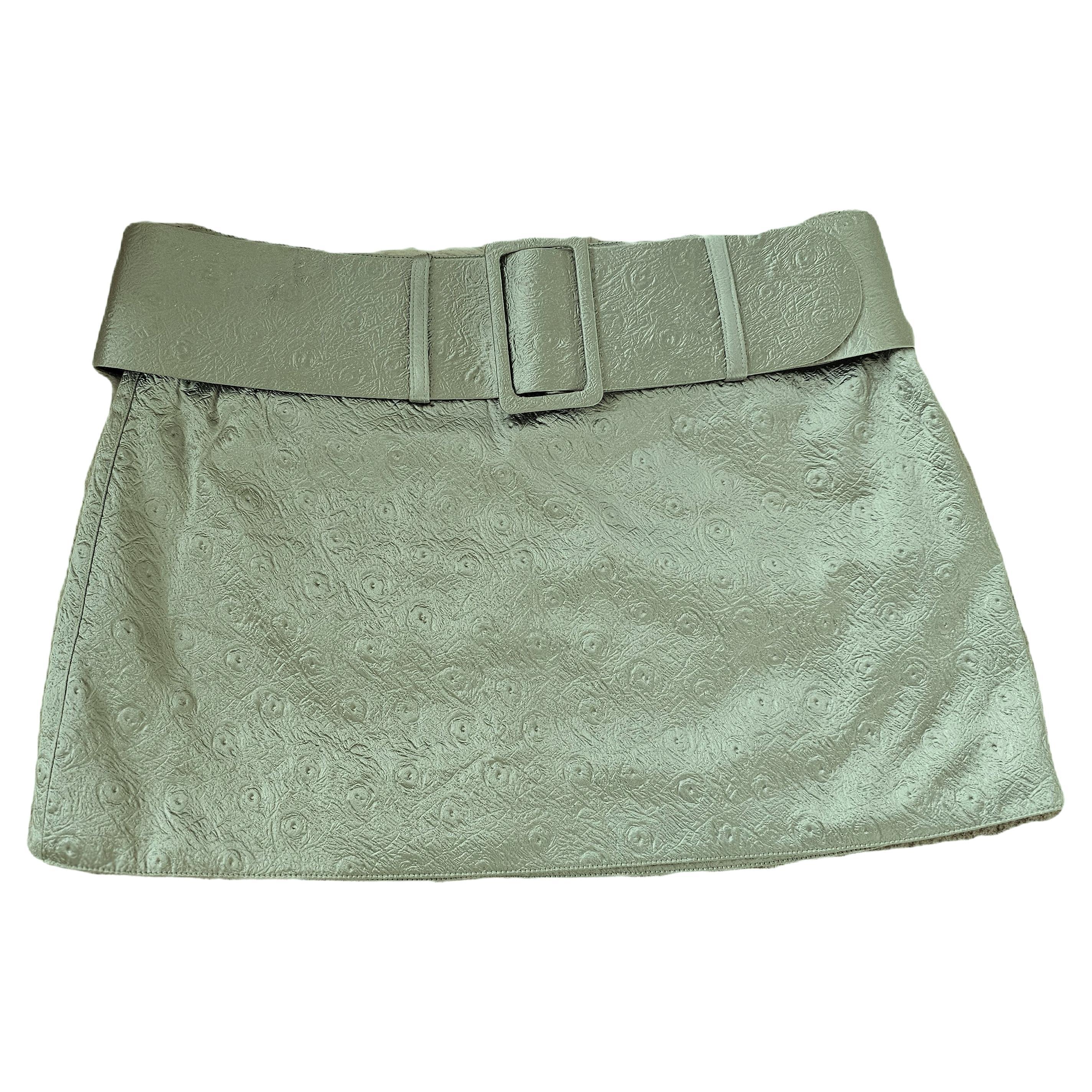 Paco Rabanne Vintage 90s Rare Floral Mini Skirt with Belt For Sale