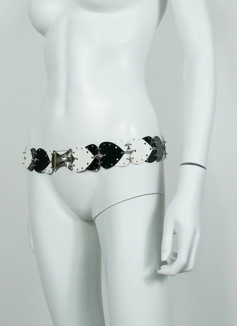 Paco Rabanne Vintage Black and White Rhodoid Heart Belt at 1stDibs ...