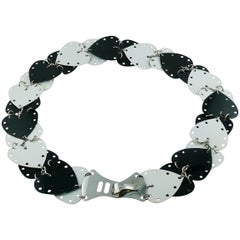 Cintura Paco Rabanne Vintage con cuore rodoidale bianco e nero