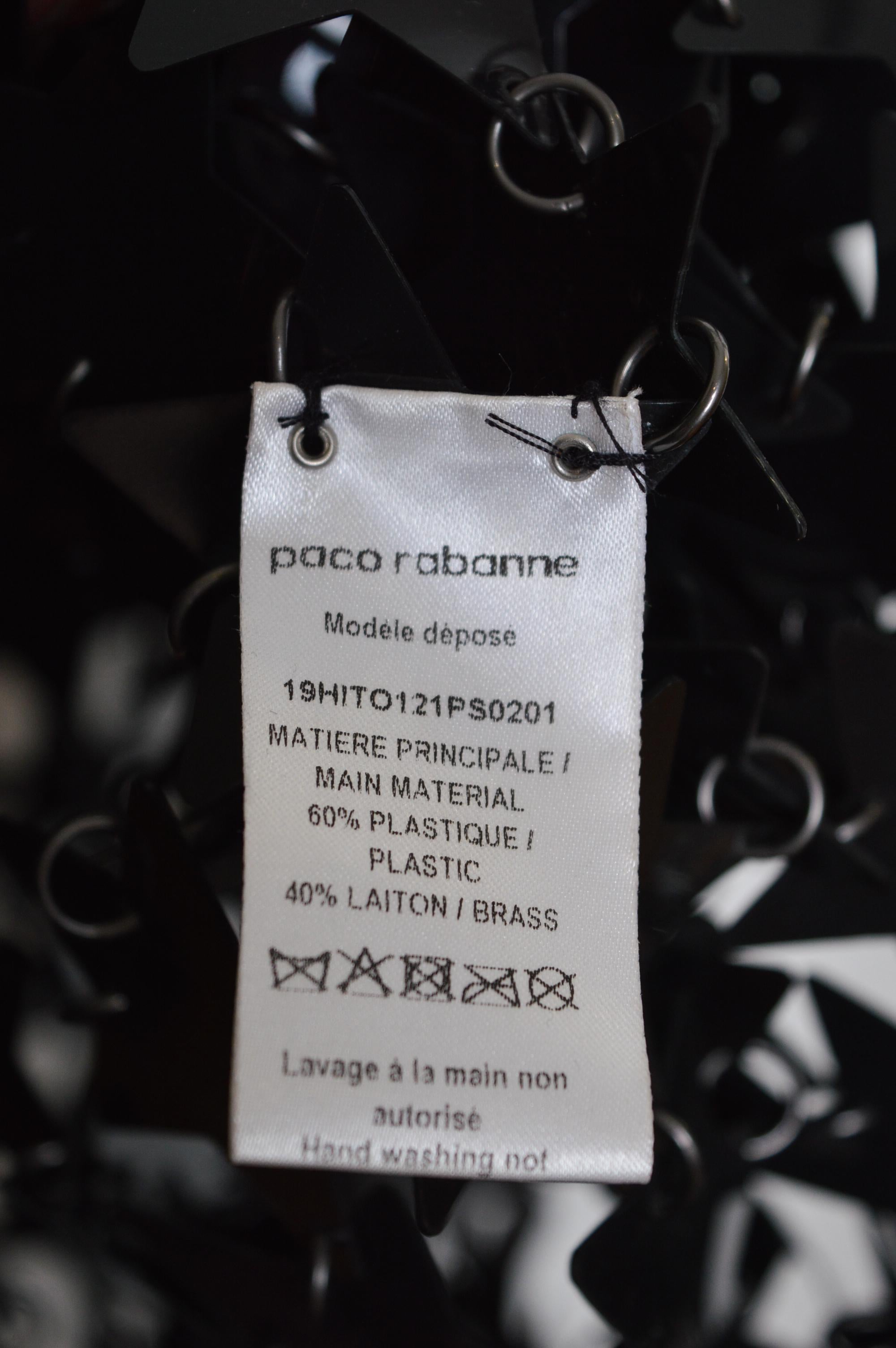 Paco Rabanne Vintage Schwarze Kettenhemd Star Shaped Scheibengeflecht Mesh Weste Top im Angebot 14