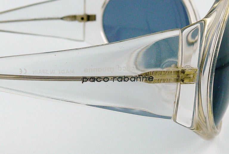 Paco Rabanne Vintage Clear Sunglasses For Sale 7