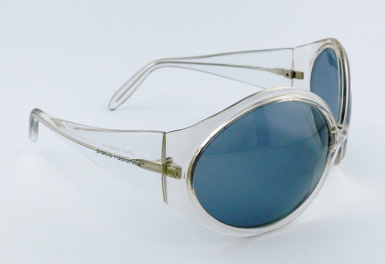 Gray Paco Rabanne Vintage Clear Sunglasses For Sale