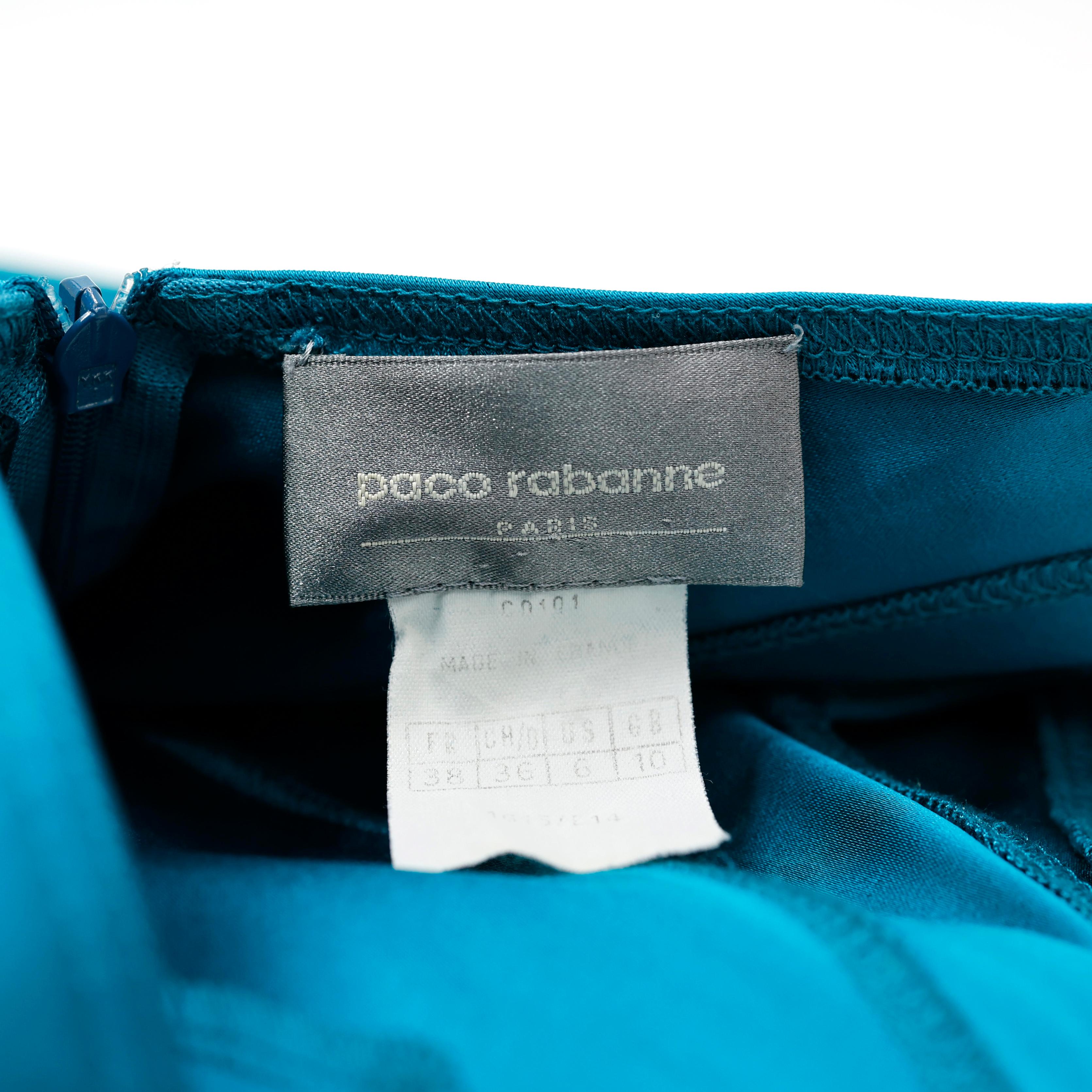 Bleu Paco Rabanne - Robe vintage en vente