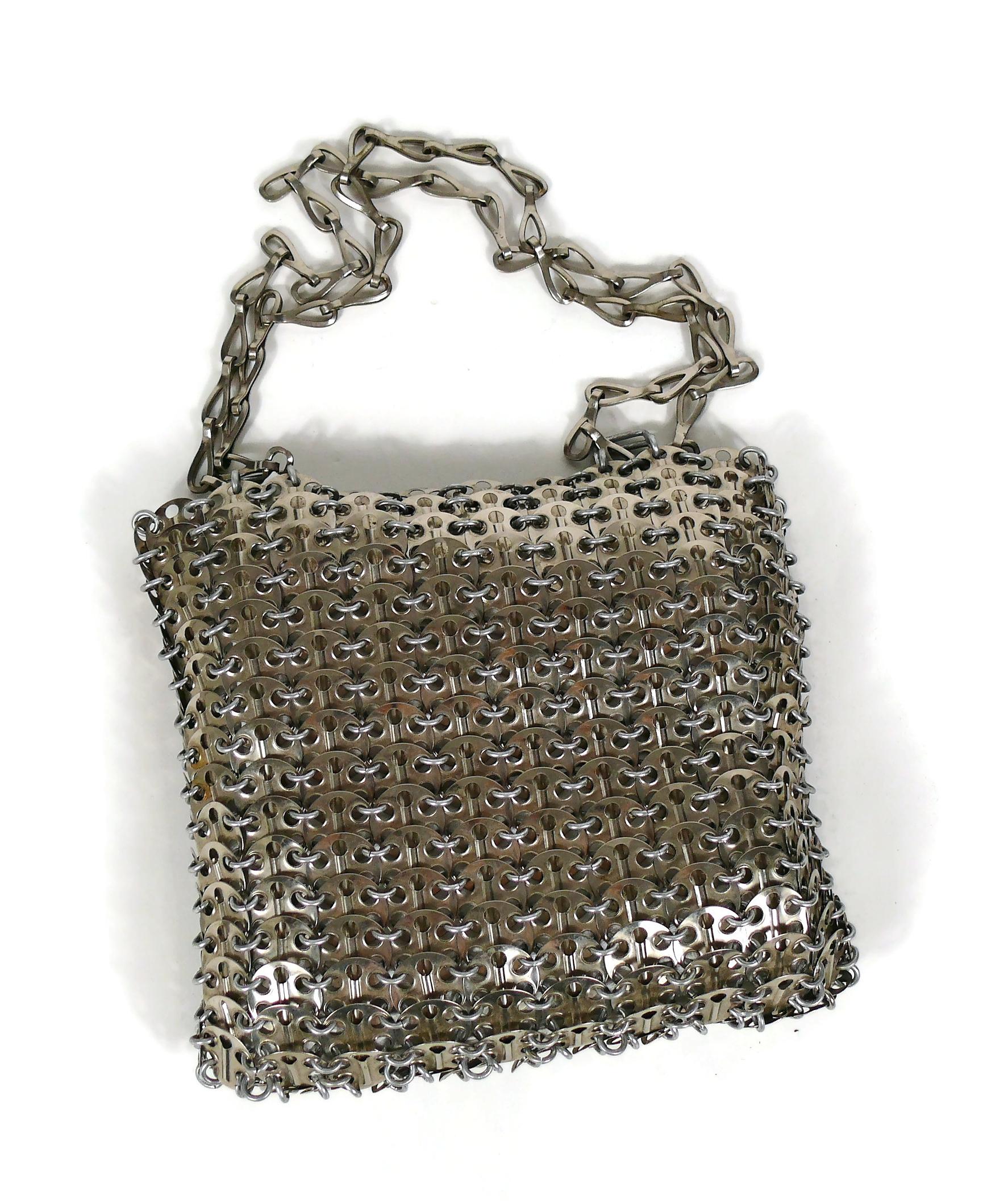 Gray Paco Rabanne Vintage Iconic 1969 Metal Chain Mail Bag