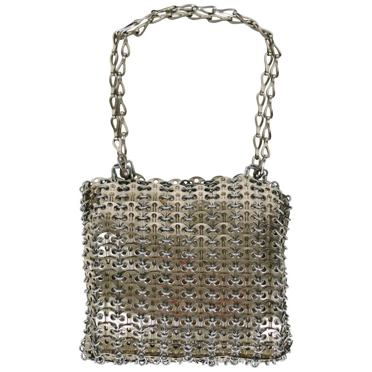 Paco Rabanne Vintage Iconic 1969 Metal Chain Mail Bag For Sale at