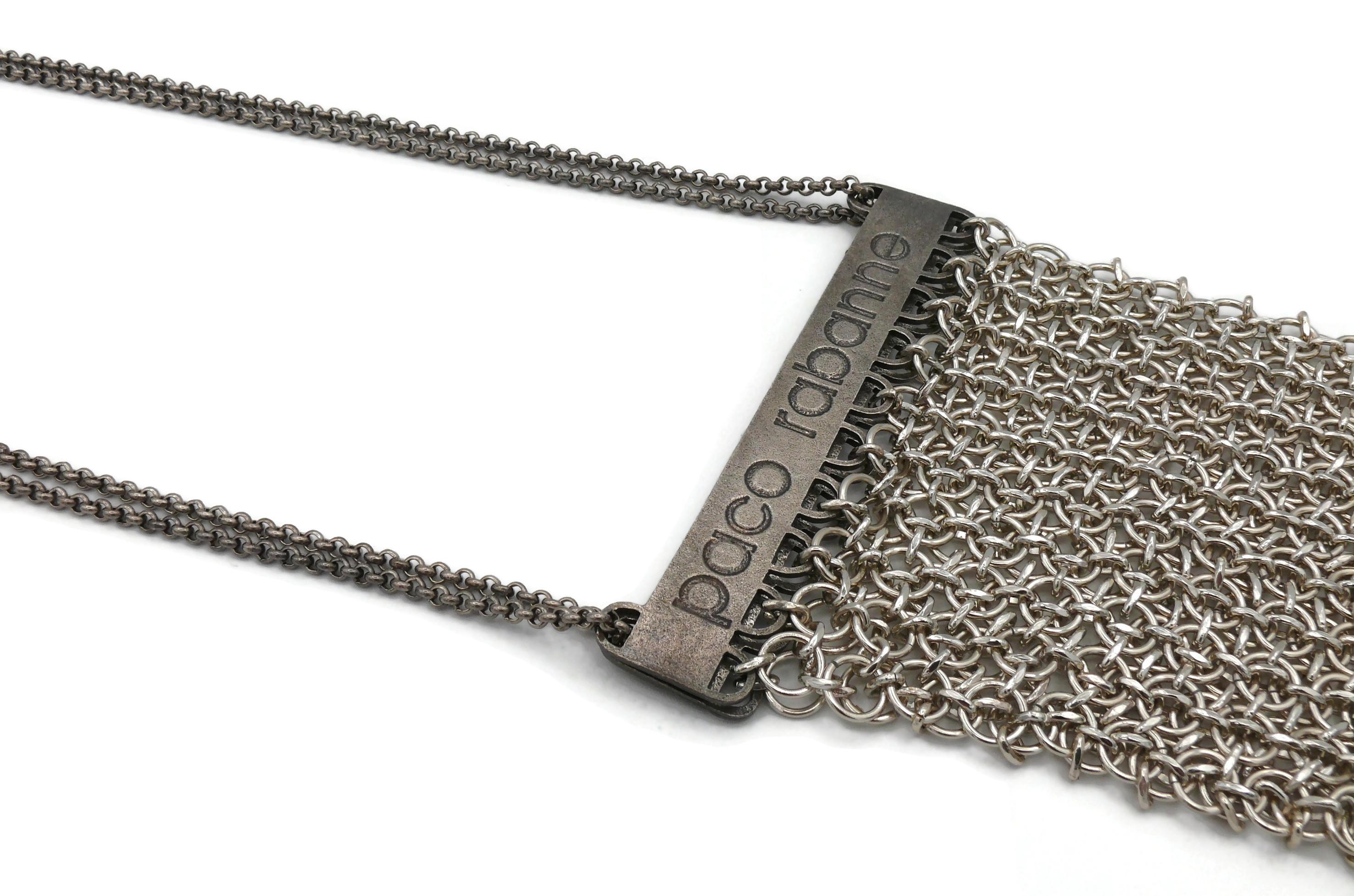 PACO RABANNE Vintage Mini Silver Tone Chainmail Messenger Bag For Sale 5