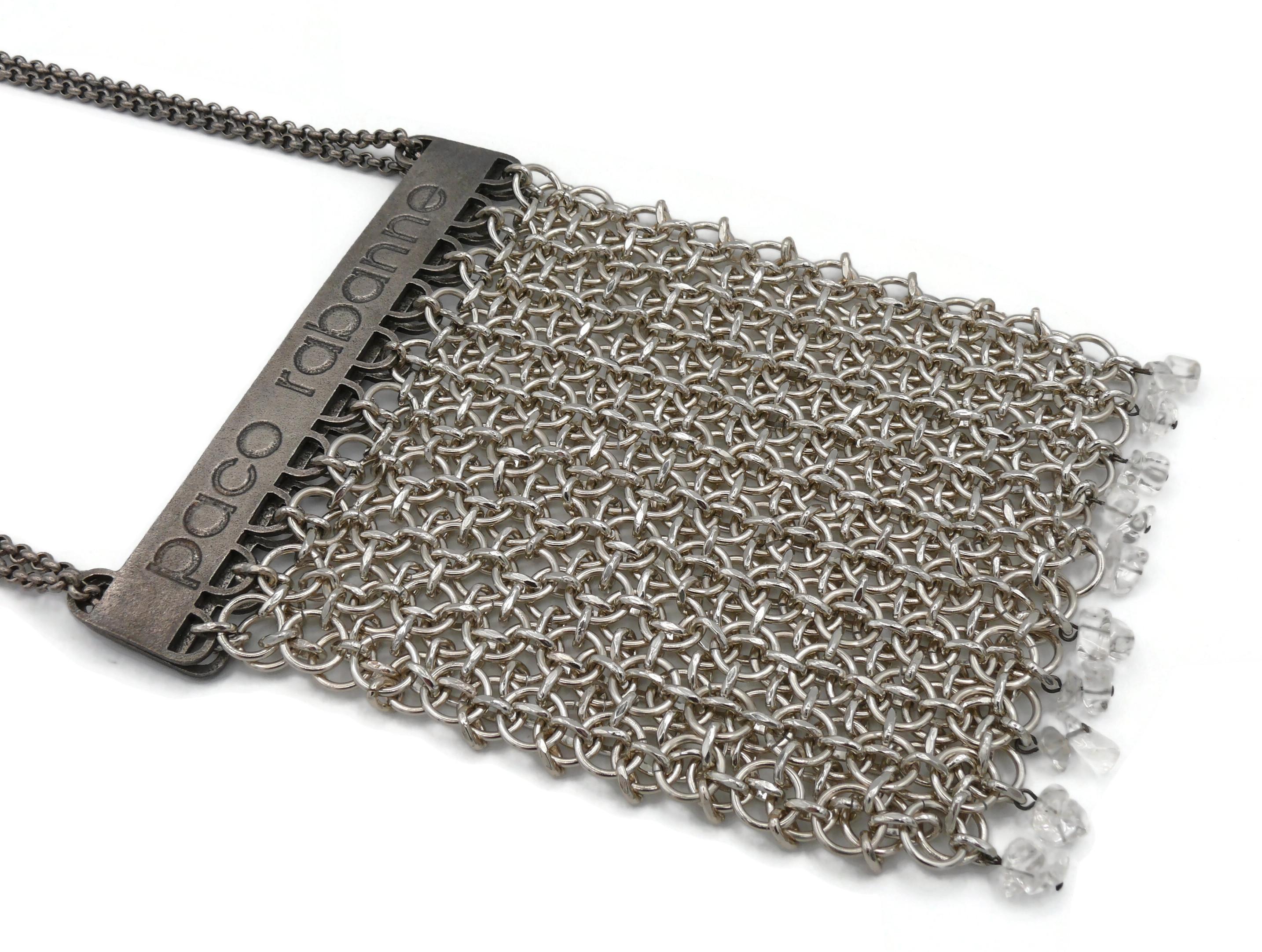PACO RABANNE Vintage Mini Silver Tone Chainmail Messenger Bag For Sale 6