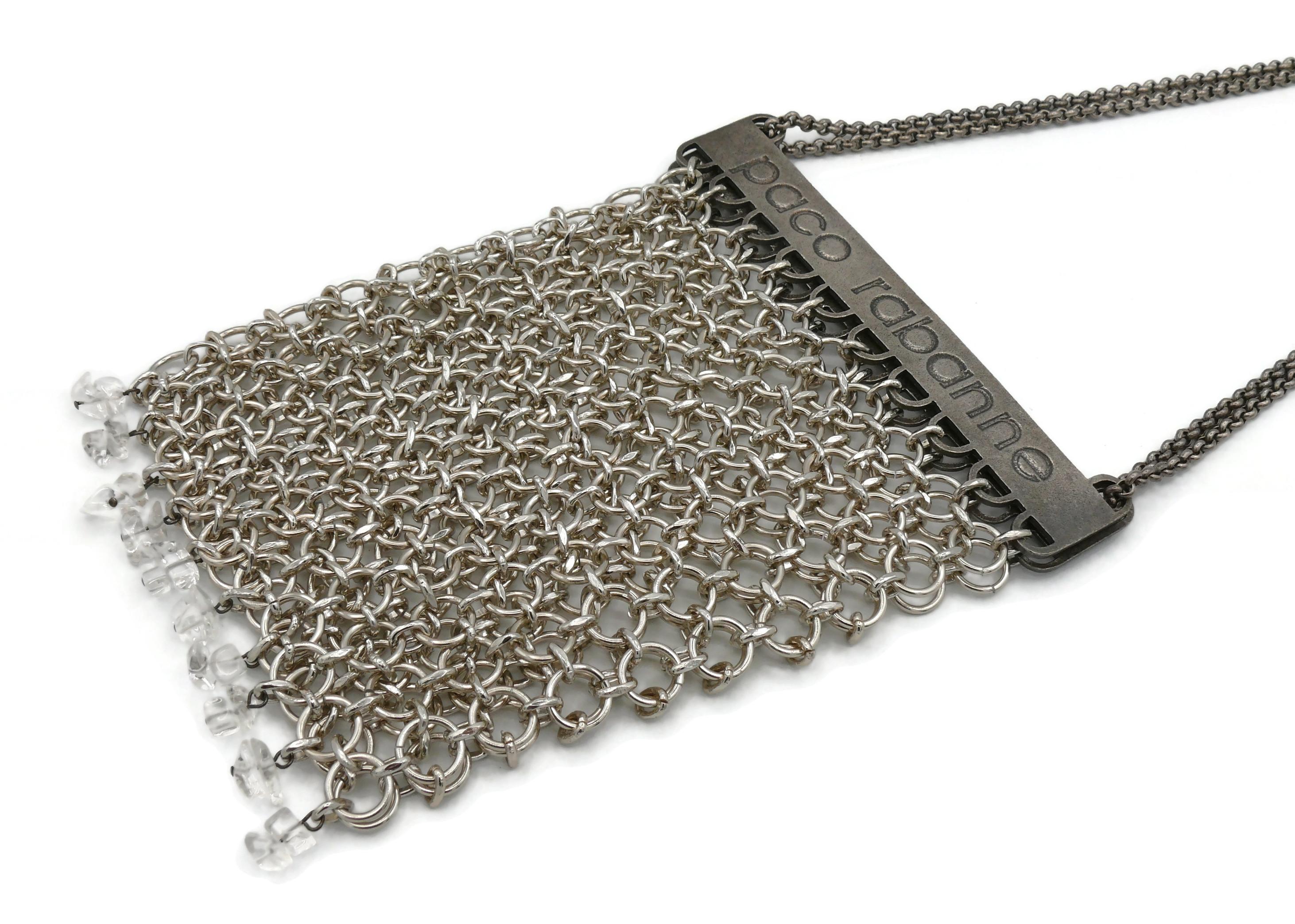 PACO RABANNE Vintage Mini Silver Tone Chainmail Messenger Bag For Sale 8