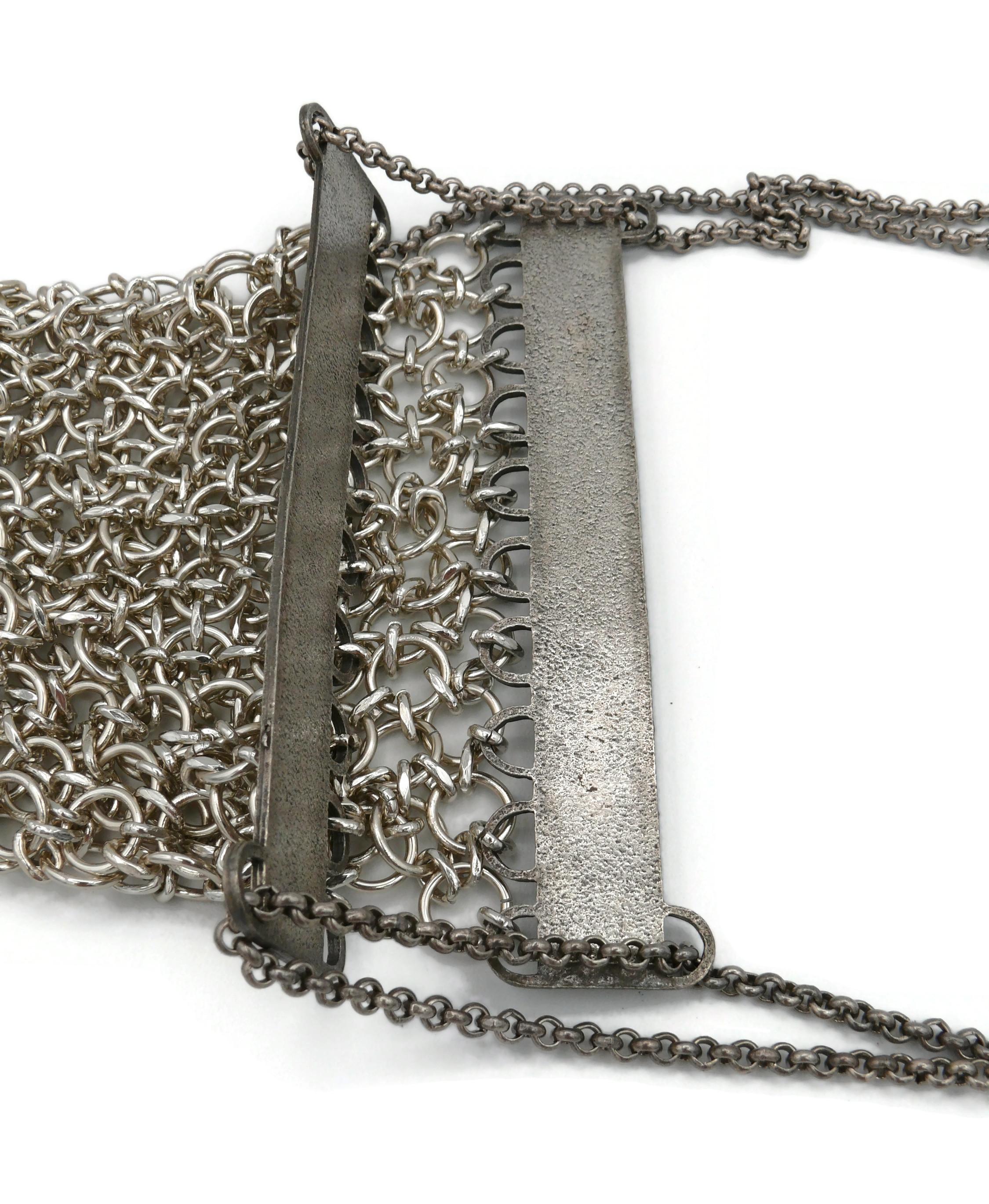 PACO RABANNE Vintage Mini Silver Tone Chainmail Messenger Bag For Sale 9