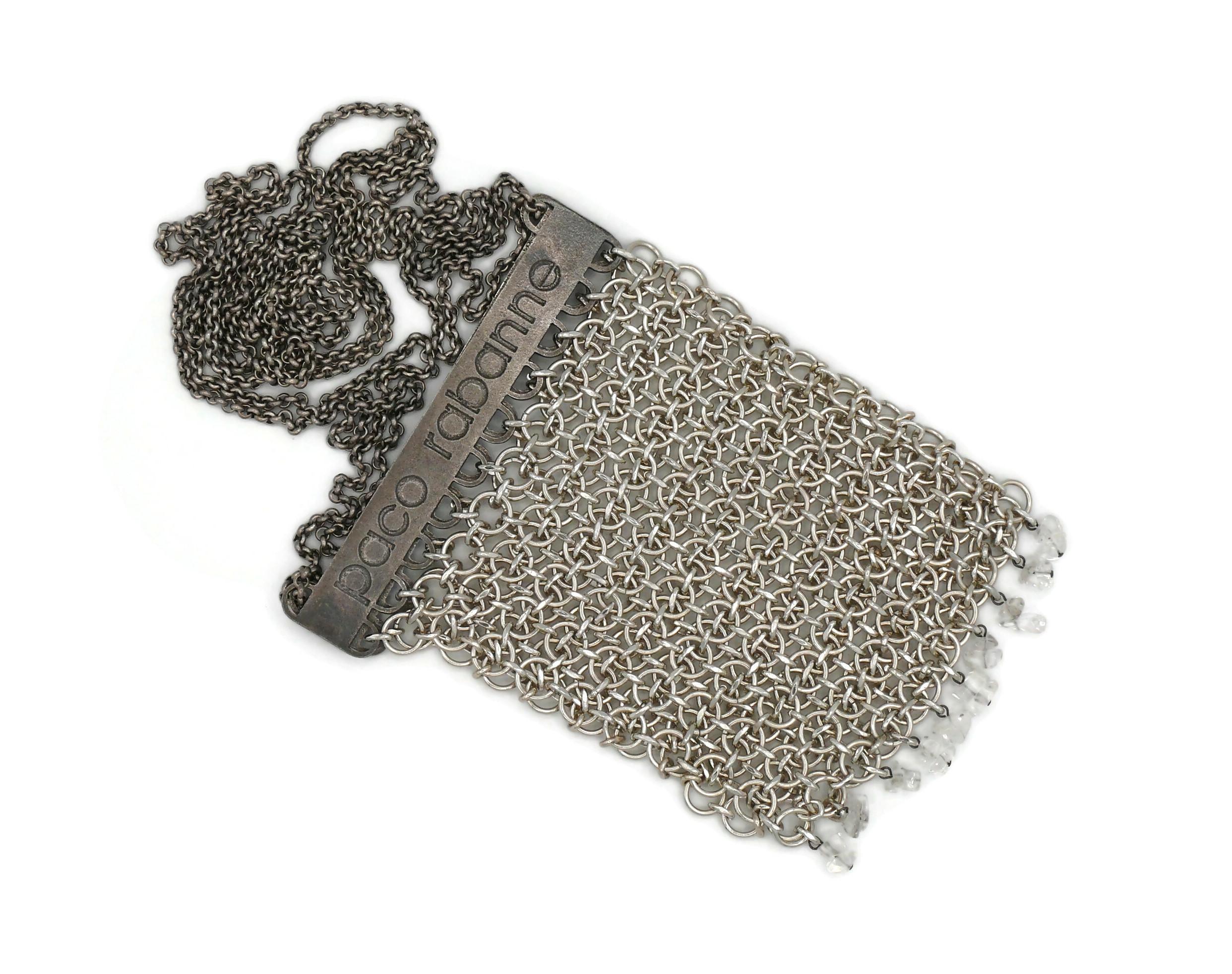 Women's PACO RABANNE Vintage Mini Silver Tone Chainmail Messenger Bag For Sale