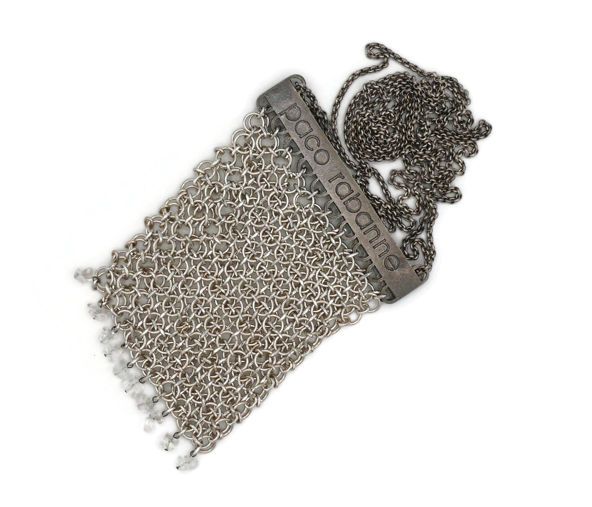 PACO RABANNE Vintage Mini Silver Tone Chainmail Messenger Bag For Sale 1