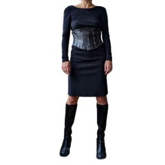 Paco Rabanne Vintage Prototype Runway Dress - Leather Corset - FW 2001