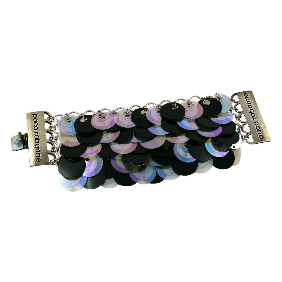 Lot De 2 Bracelets Manchettes Vintage En Métal Argenté - Style Paco Rabanne / YSL - Occasion