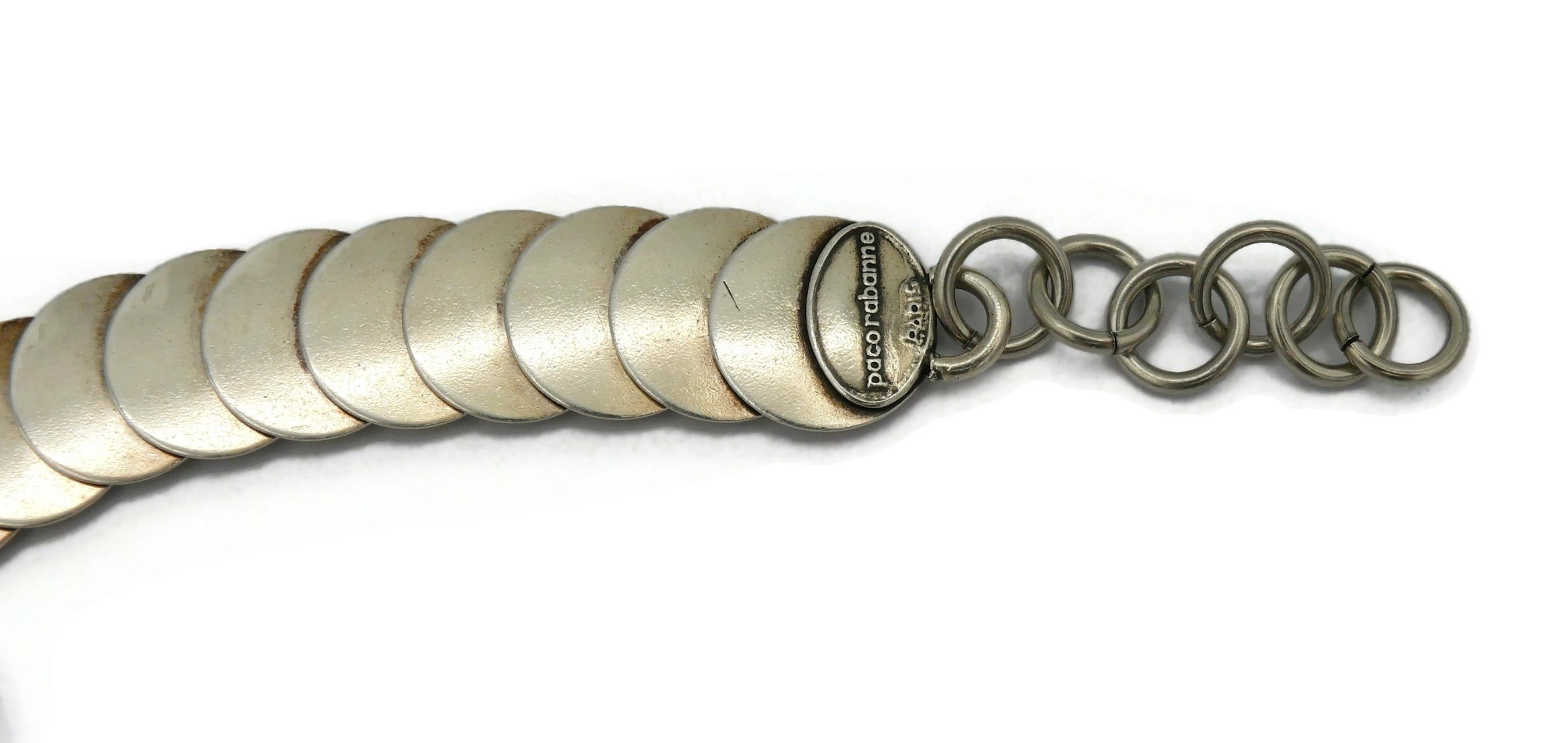 PACO RABANNE Vintage Rhodoid and Metal Discs Necklace For Sale 3