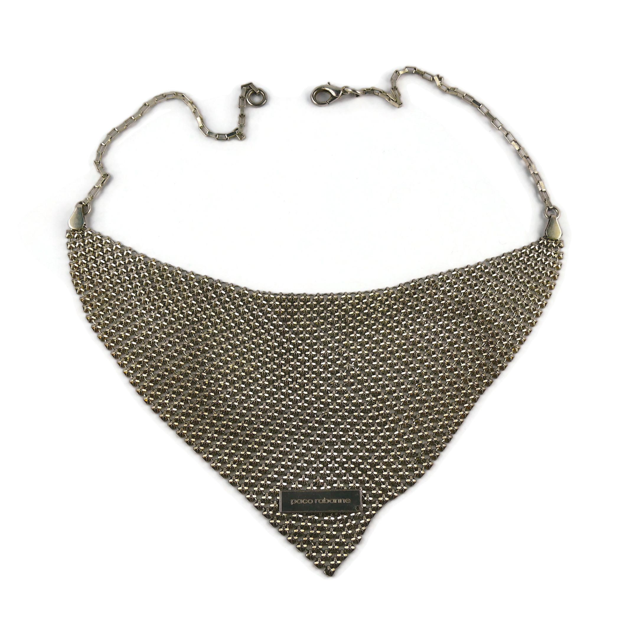 Paco Rabanne Vintage Silver Mesh Metal Necklace 5