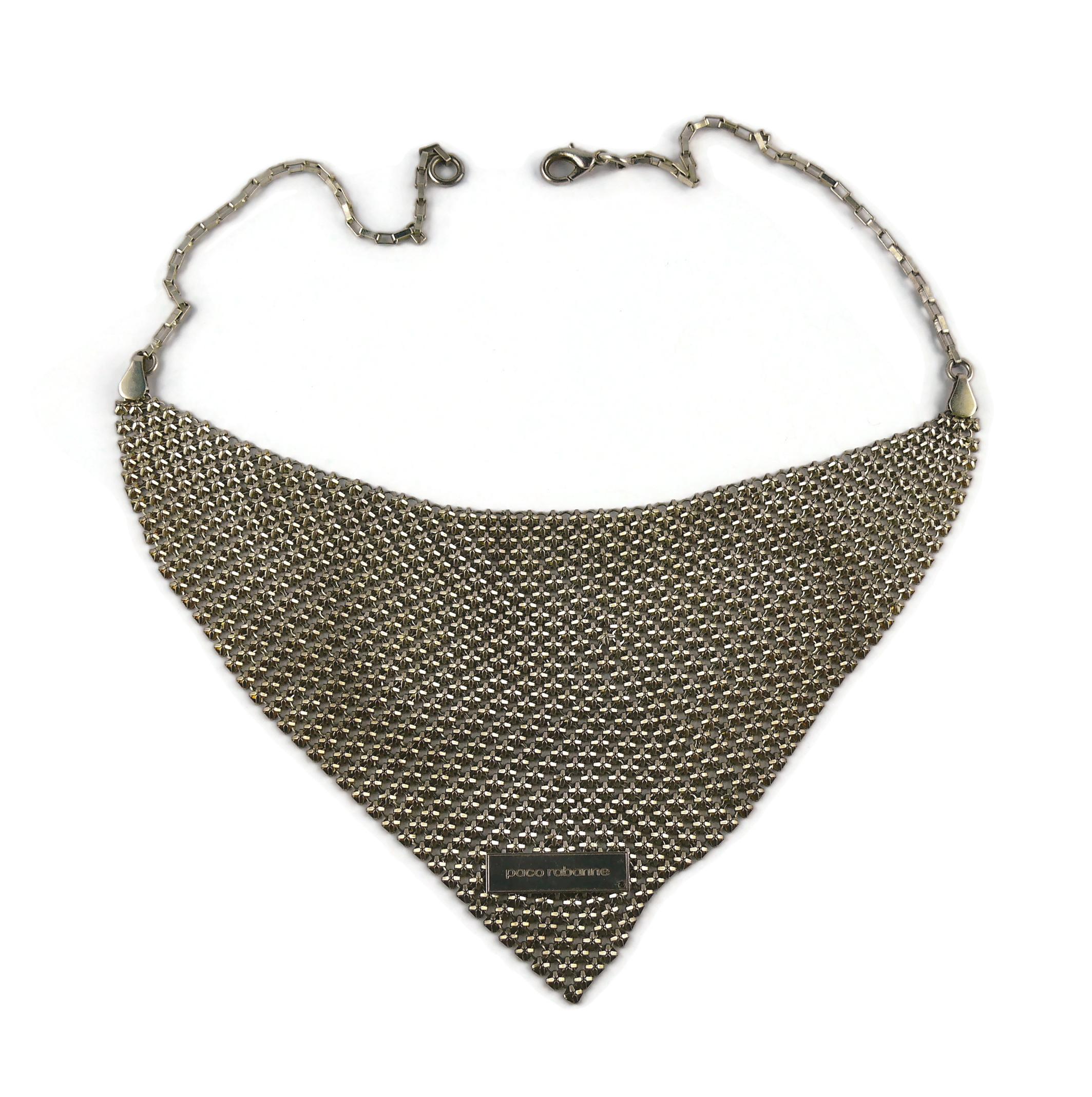 Paco Rabanne Vintage Silver Mesh Metal Necklace 5