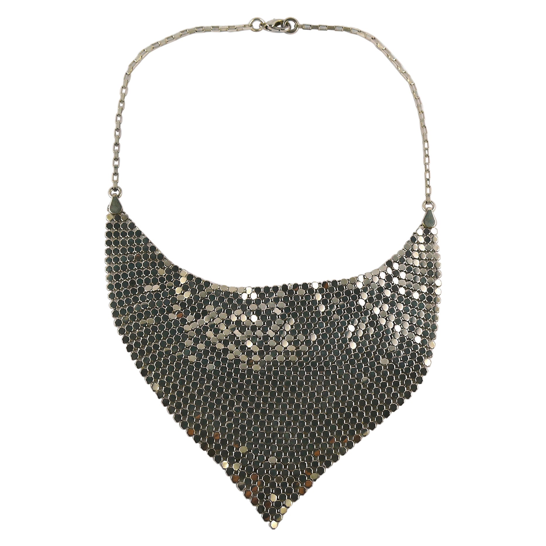 Paco Rabanne Vintage Silver Mesh Metal Necklace