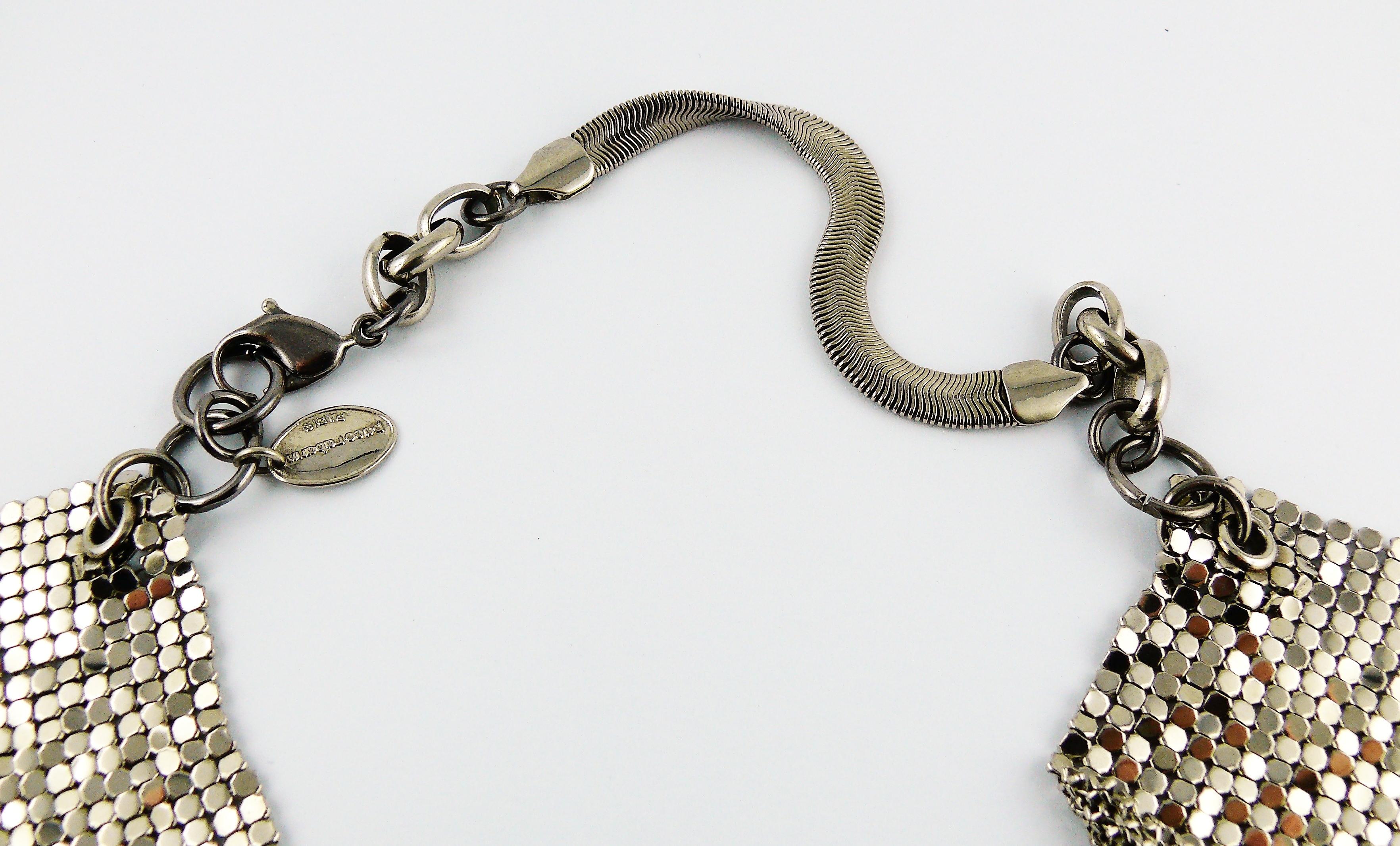 PACO RABANNE Vintage Silber Metallgeflecht Drapiertes rückenfreies Top im Angebot 6