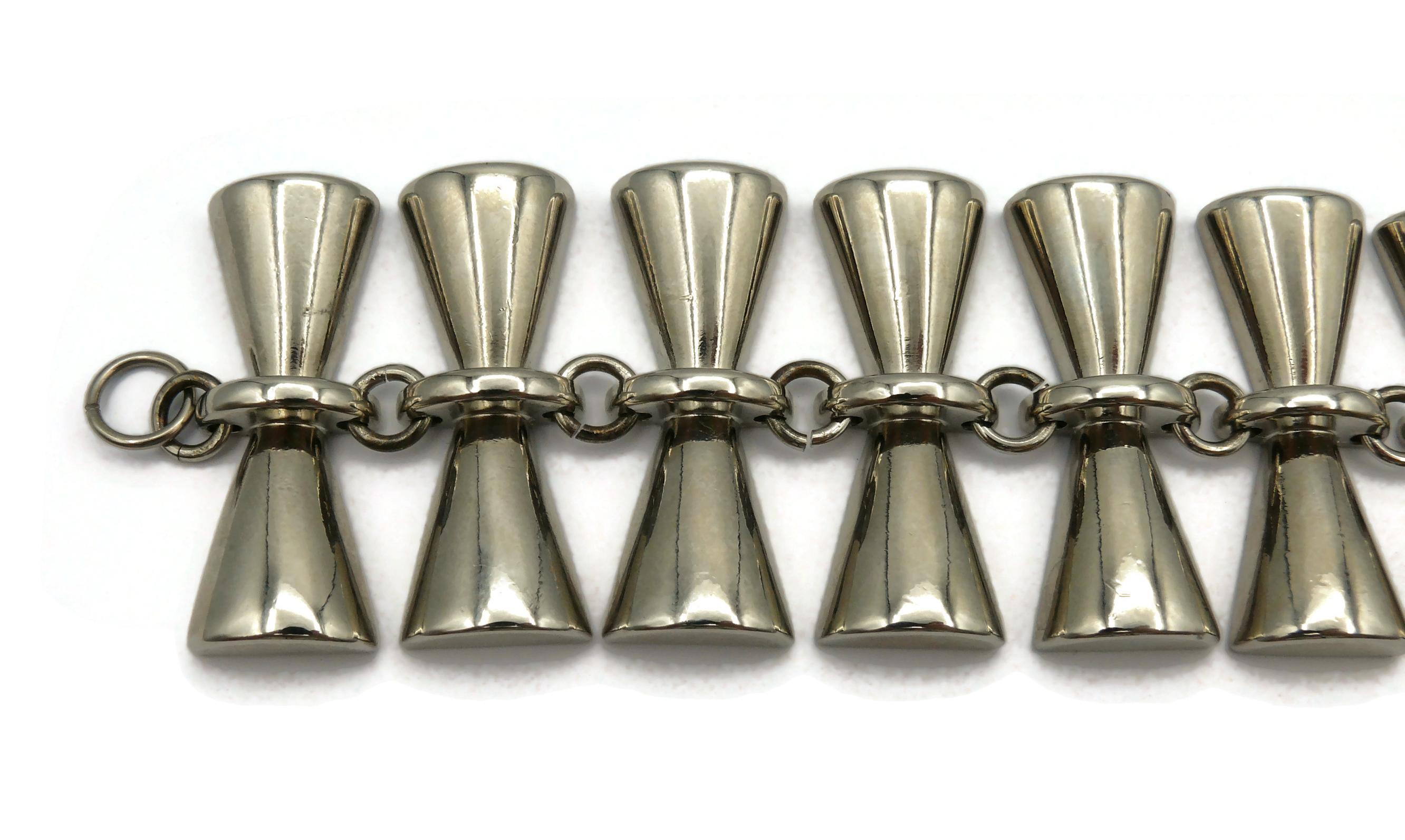 Women's PACO RABANNE Vintage Silver Tone Diabolo Link Bracelet For Sale