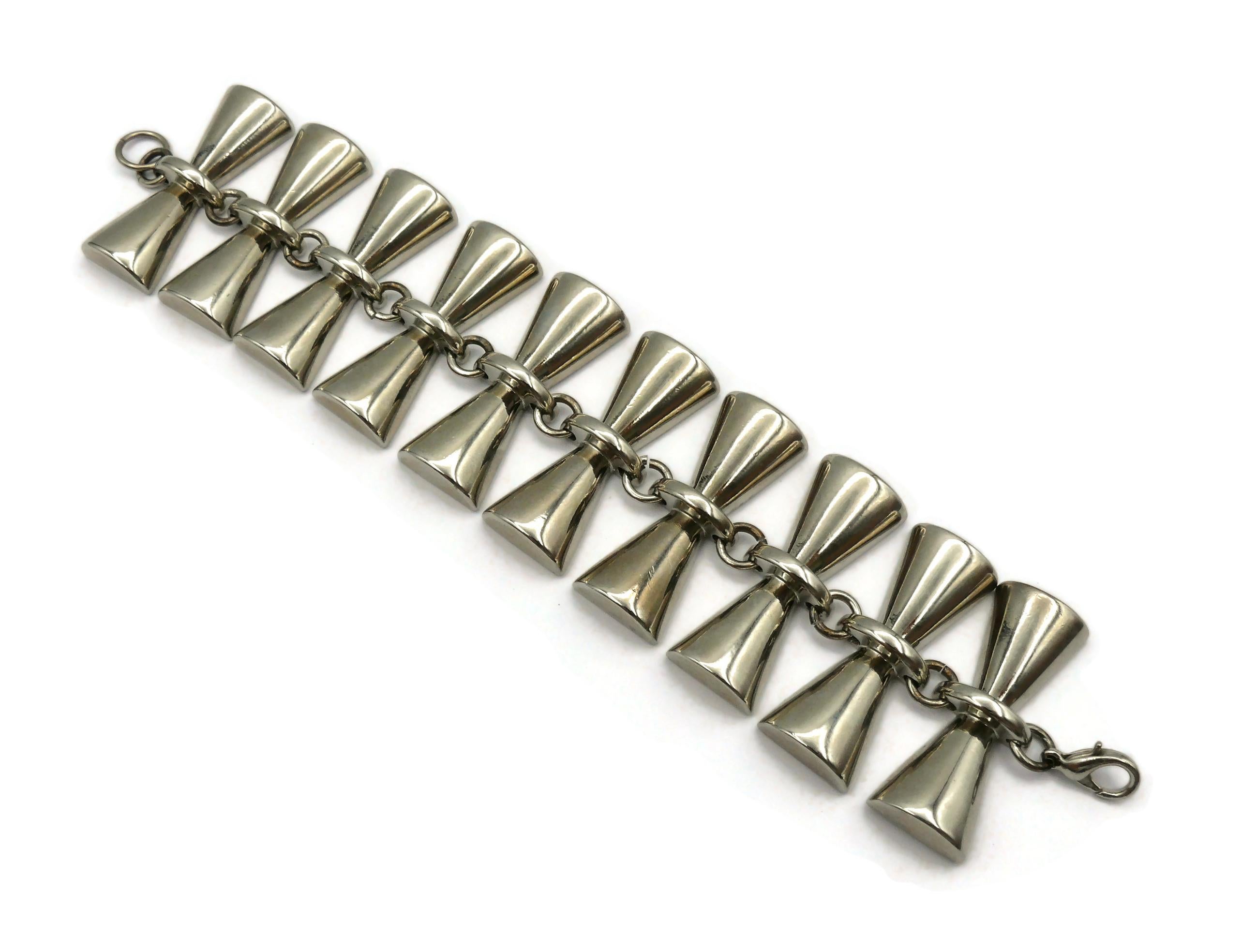 PACO RABANNE Vintage Silver Tone Diabolo Link Bracelet For Sale 4