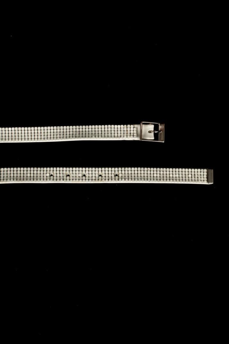 Women's Paco Rabanne White Leather Belt For Sale