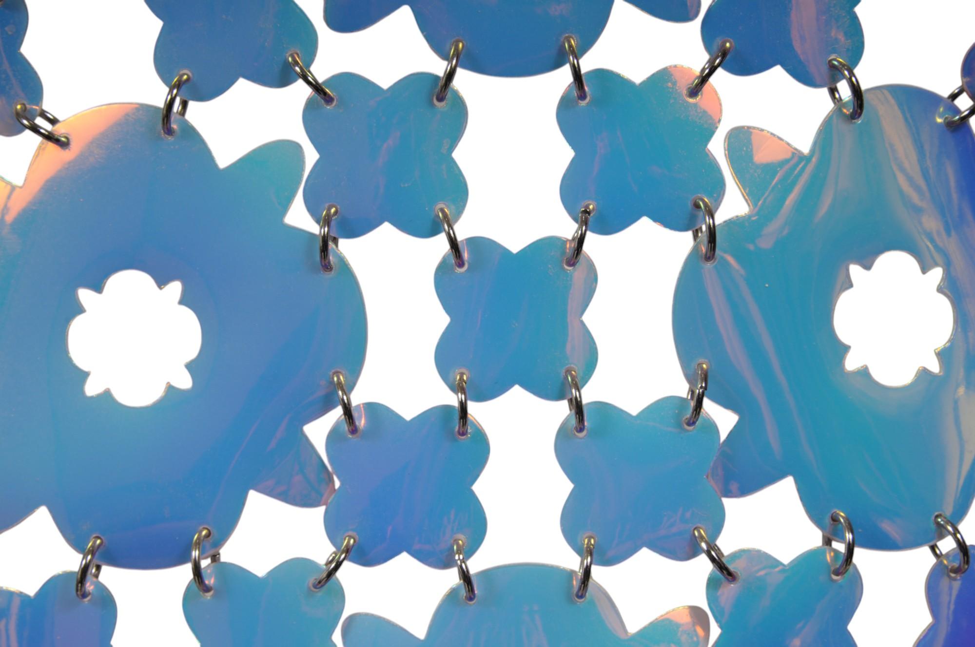 Paco Rabanne Donna Daisy Chain Link Top FR 36 US Small Blue Iridiscent Chainmail in vendita 4