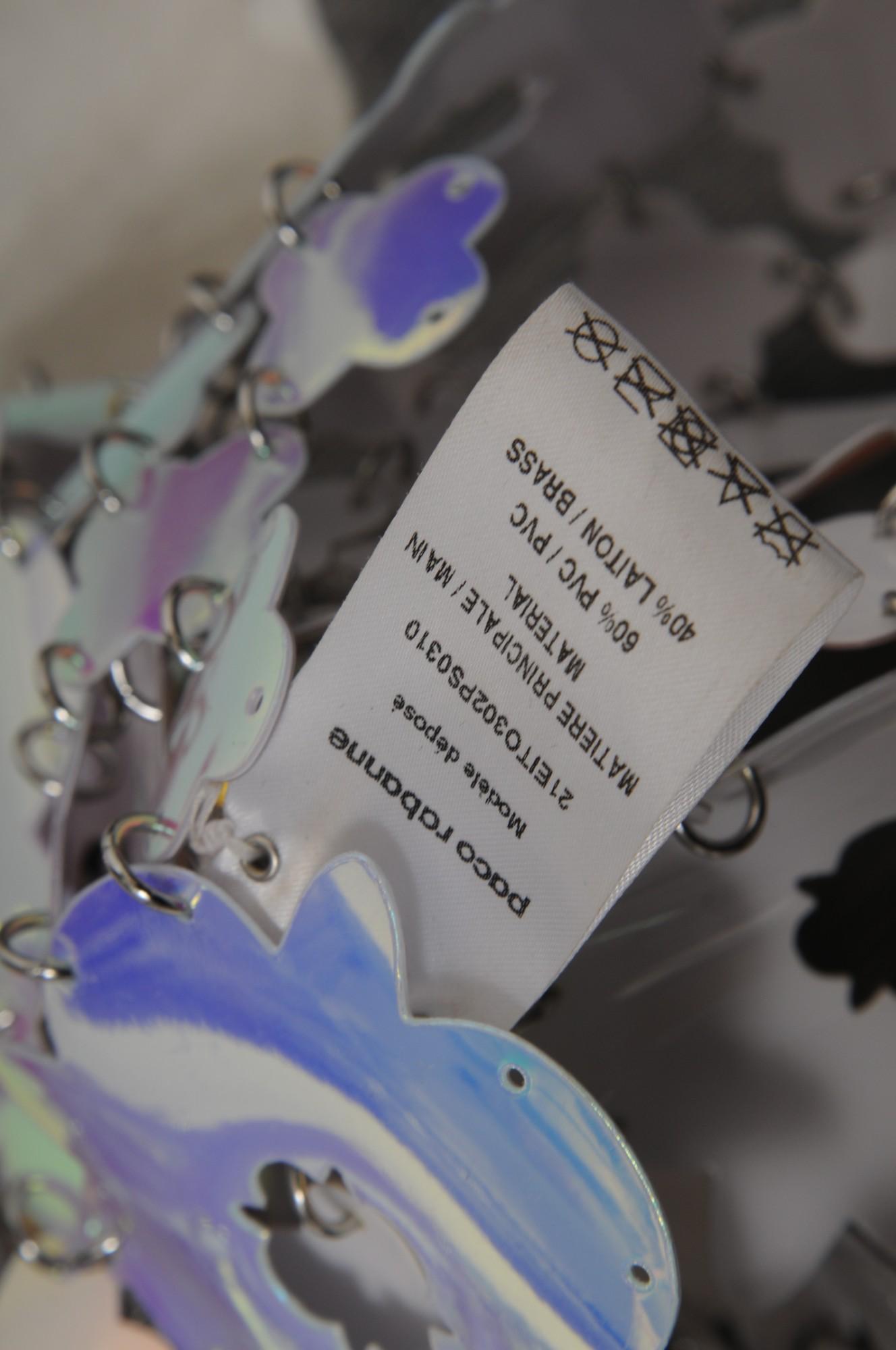 Paco Rabanne Donna Daisy Chain Link Top FR 36 US Small Blue Iridiscent Chainmail in vendita 5