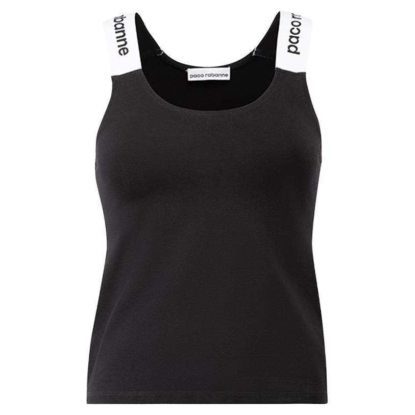 Paco Rabanne Women's Black Logo Strap Tank Top For Sale at 1stDibs