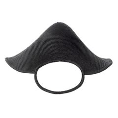 Paco Rabanne x Regis Haute Couture sombrero de paja negro con visera de vinilo, ss 1994