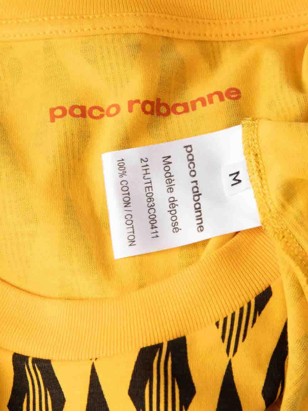 Women's Paco Rabanne Yellow Ciao Paco T-Shirt Size M For Sale