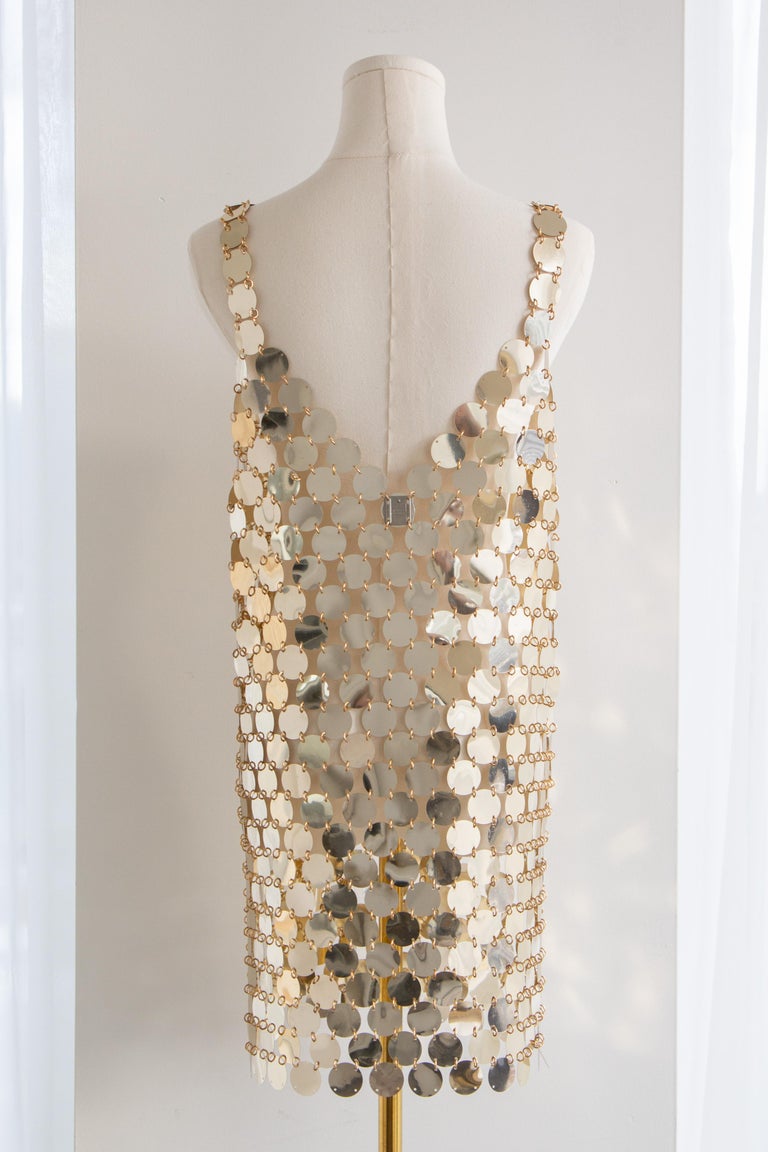 Paco Rabbane Vintage 1996 Gold Disc Rhodoid DIY Mini Dress Kit at 1stDibs