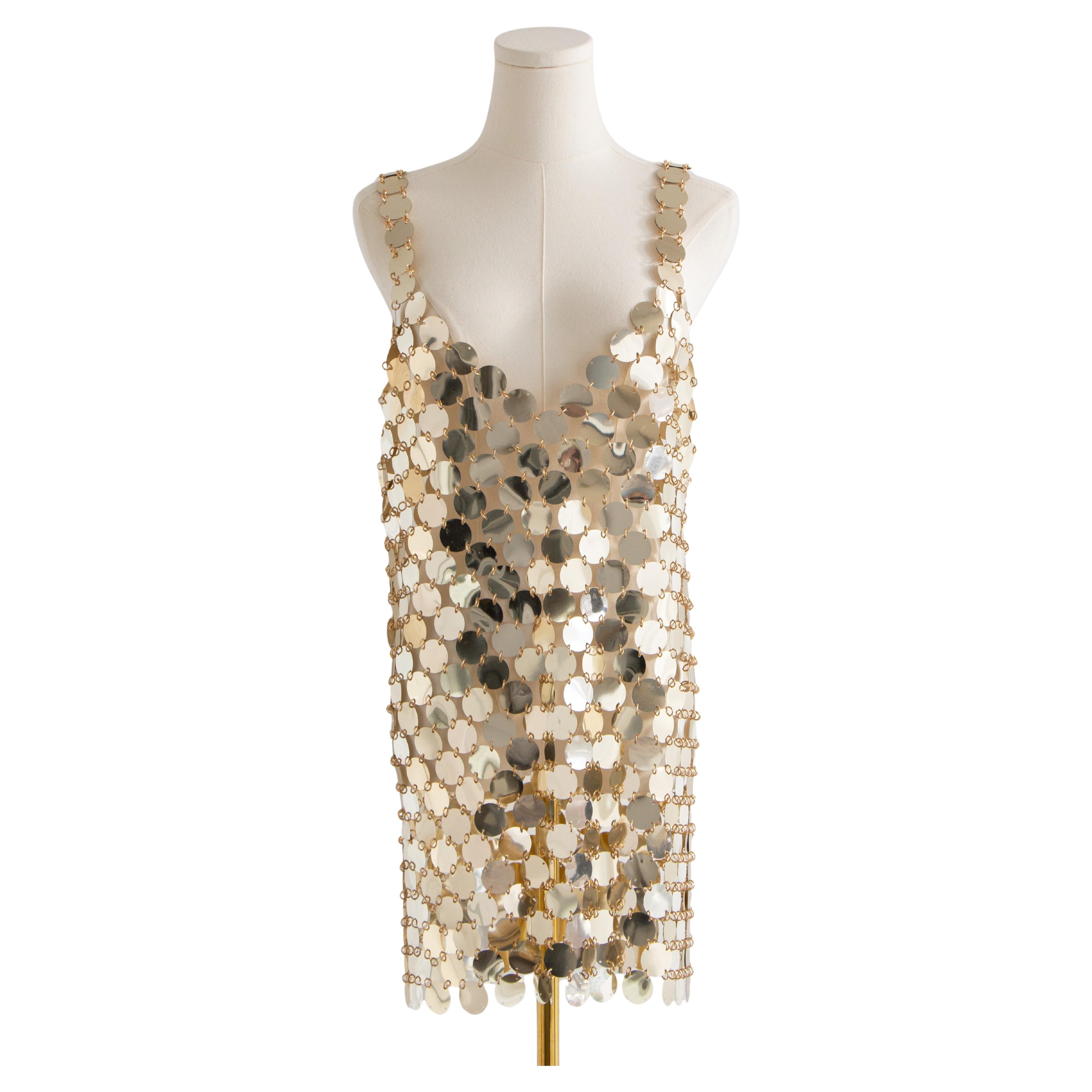 Paco Rabbane Vintage 1996 Gold Disc Rhodoid DIY Mini Dress Kit
