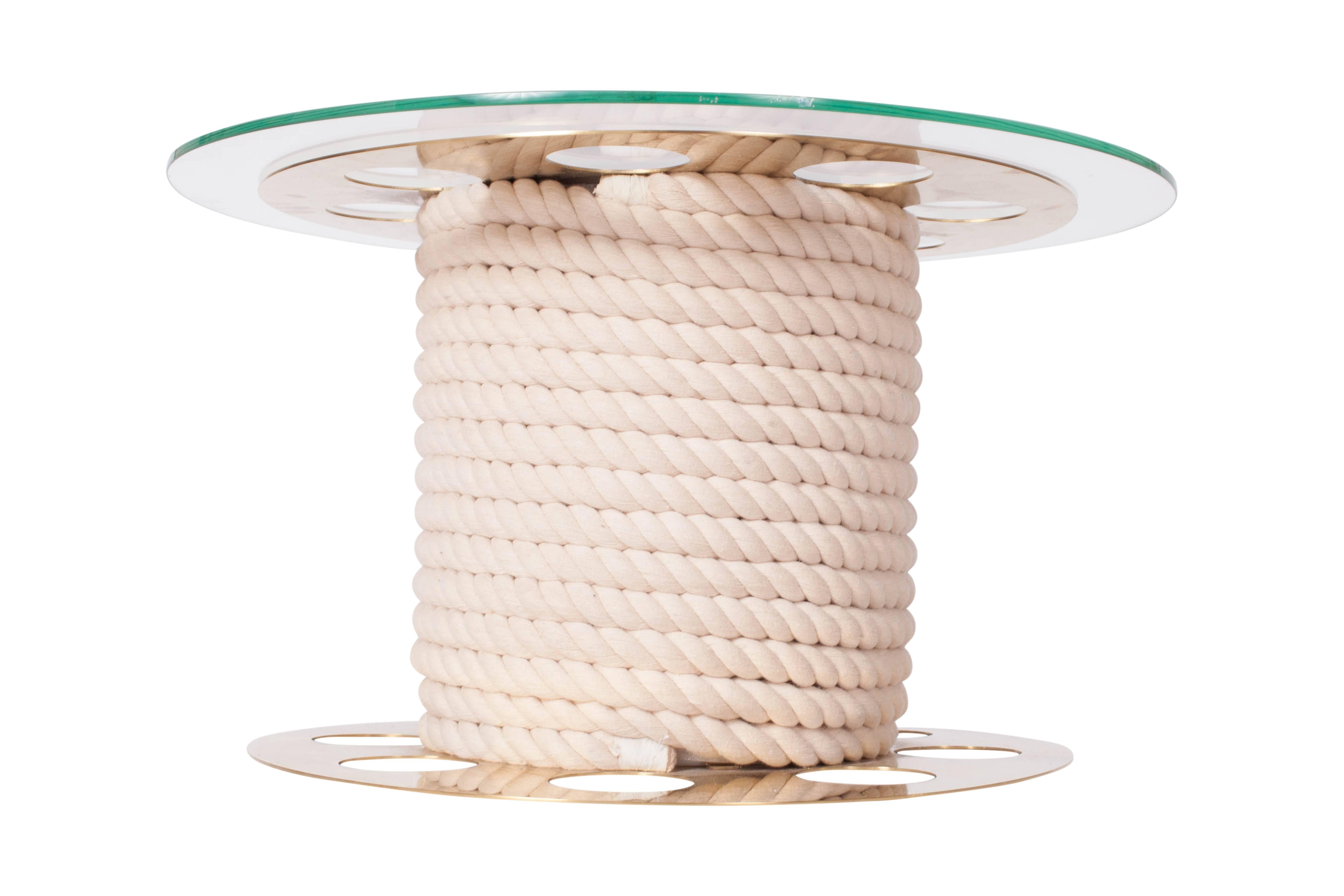 Rope Hollywood regency side tables by Paco Rabanne