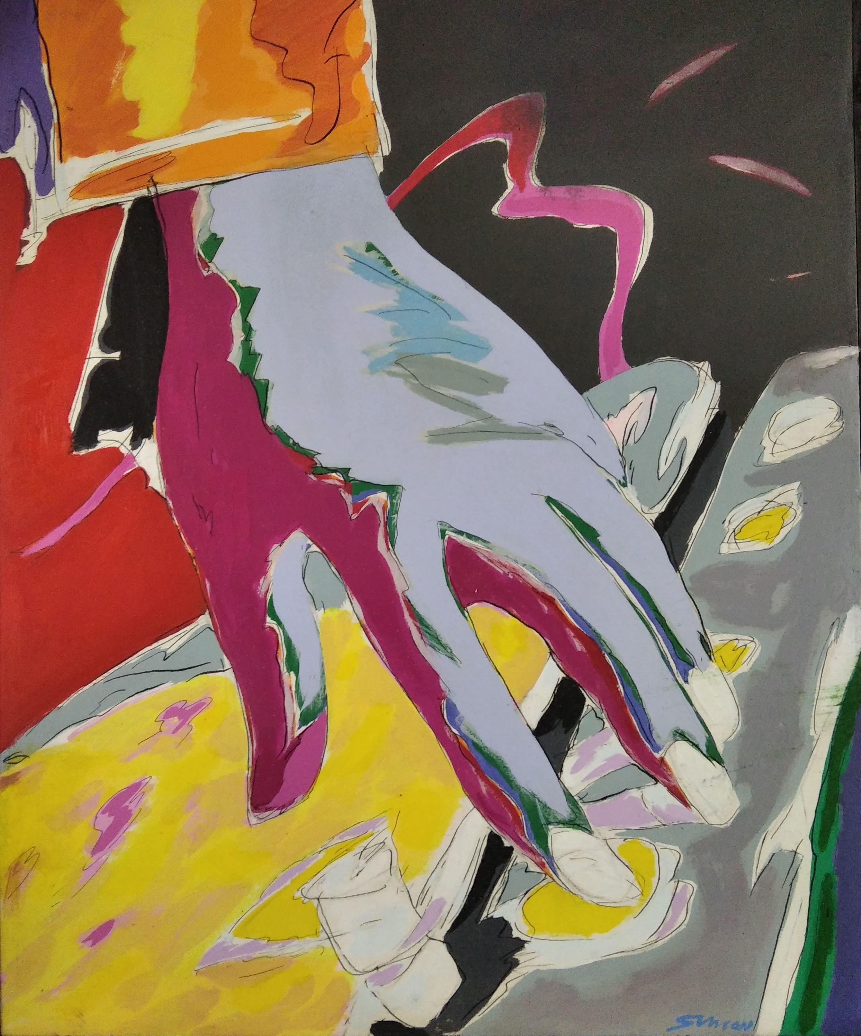 Figurative Painting di Paco Simon - Subiendo il