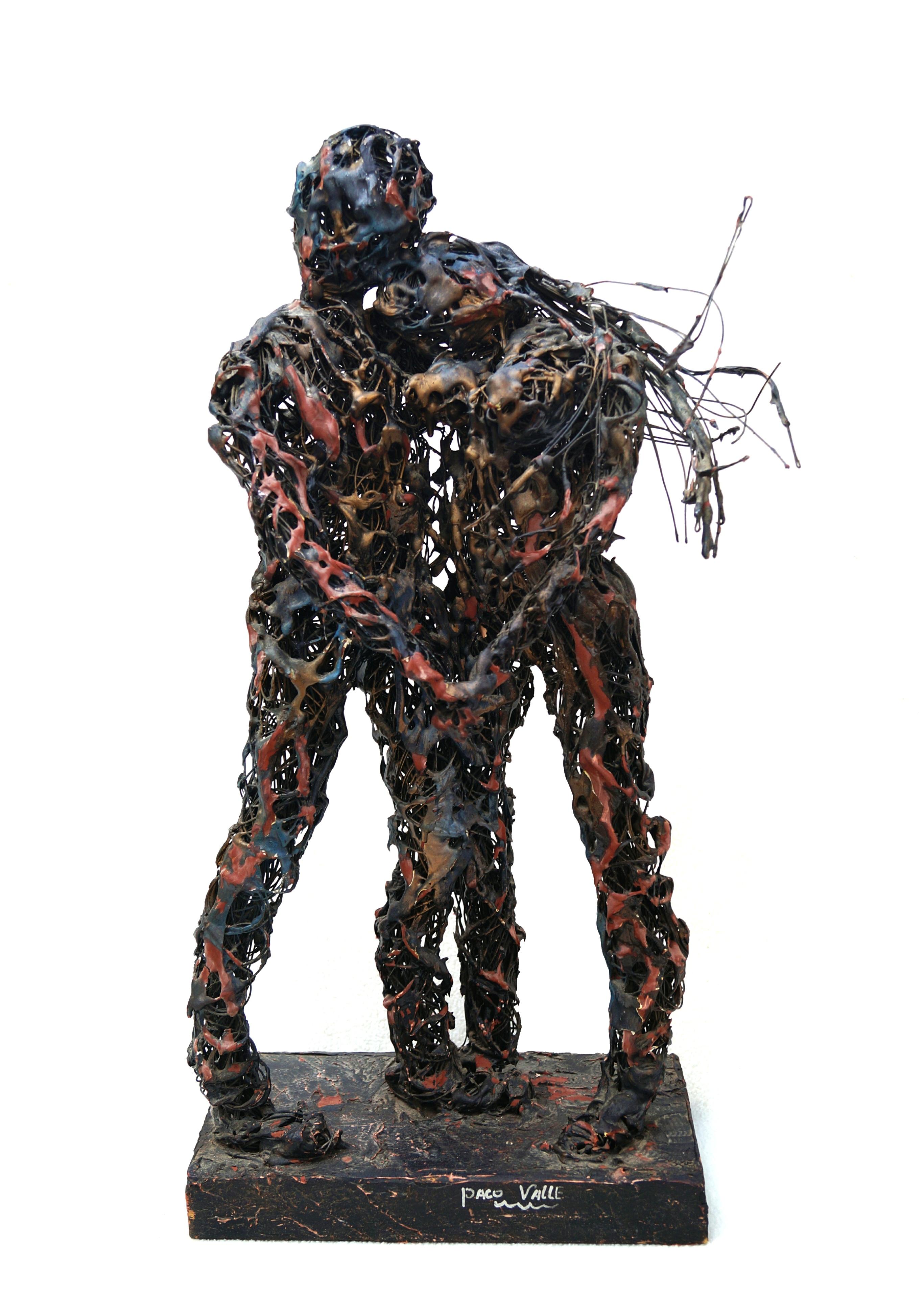 Brutalisme Paco Valle Brutalist Metal Wire Sculpture Man and Woman Paul Evans Style en vente